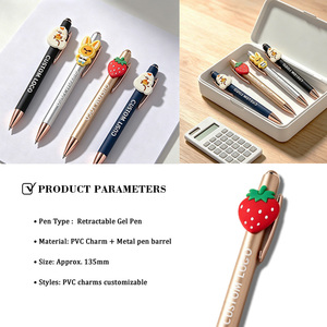 Accesorios para Bolígrafos con Personajes <span class=keywords><strong>de</strong></span> Dibujos Animados en 3D + Bolígrafos, Logotipo Personalizado, Bolígrafos Decorativos con Pantalla Táctil Metálica, Regalo OEM al por Mayor - Product Image 4