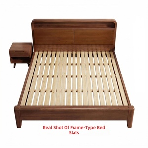 Bett mit Stauraum im nordischen Mid-Century-Stil, Massivholzbett 1,8m Doppelbett / 1,2m Einzelbett, Zapfenverbindungs-Konstruktion, hochwertig - Product Image 4