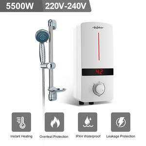 เครื่องทำน้ำอุ่นติดผนังแบบประหยัดพลังงาน ยี่ห้อ Anlabeier ขนาด 230V 5.5kW  ตัวเครื่องทำจากพลาสติก ABS กันน้ำระดับ IPX4  พร้อมช่องจ่ายน้ำหลายจุด เหมาะสำหรับห้องน้ำ - Product Image 1