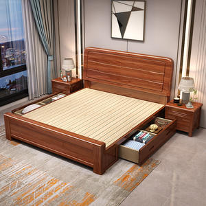 Letto Matrimoniale Moderno e Semplice in Legno Massello Spesso 1,8m, Letto Contenitore 1,5m, Letto Morbido Regolabile Durevole Eco-Friendly per Camera da Letto - Product Image 6