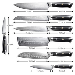 カスタムロゴ入り プロフェッショナルキッチンナイフ 多層鋼 包丁 各種 (ペティナイフ、彫刻刀、菜切包丁、肉切り包丁、シェフナイフ) 67層 ダマスカスナイフセット - Product Image 5