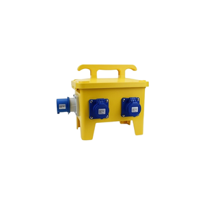 Boîte de distribution jaune 12 voies avec 4 prises, 4 disjoncteurs 16A, 1P+N 40A, RCD 32A, entrée 32A - Product Image 1