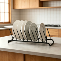 Égouttoir à vaisselle en fer pour comptoir de cuisine, support de rangement pour assiettes, organisateur de vaisselle, séchoir à assiettes peu encombrant