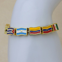 HP289 Nuevo Colgante de Corazón Esmaltado con Bandera Chapado en Oro de 18K, Amuleto de Bandera de Colombia y Puerto Rico para Fabricación de Joyas DIY, Venta al por Mayor