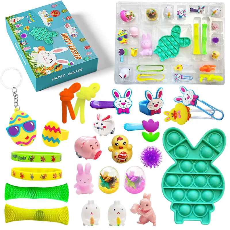 Brinquedo personalizado a3414, ovo de páscoa com calendário, bolha sensorial, brinquedo para crianças