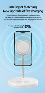 Estación de Carga Inalámbrica Magnética <span class=keywords><strong>2</strong></span> en 1 de 15W, Soporte Flexible para Escritorio de Oficina, Soporte para Teléfono Móvil, Gran Venta 2026 - Product Image 5