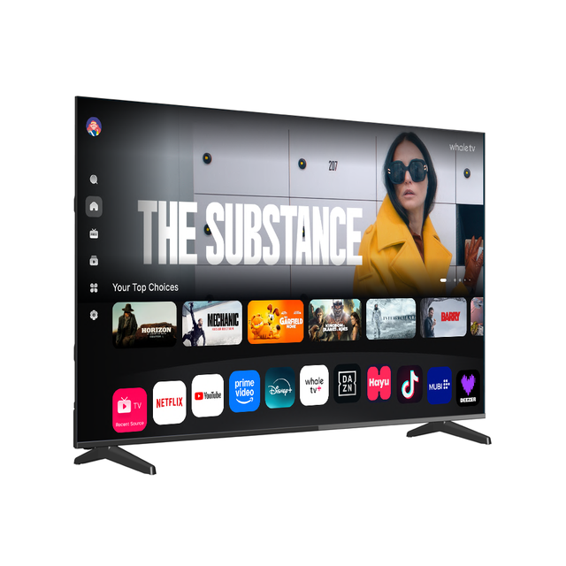 Latest Smart TV 43 Inch Ultra-Large QLED 4K HDR Android 1G+8G RAM/ROM Wi-Fi & USB Ports Black Hotel TV