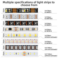 Bande lumineuse à pixels adressables WS2815 RGB DC12V 144 LED par mètre, double signal, étanche IP67, avec fonction de reprise après coupure