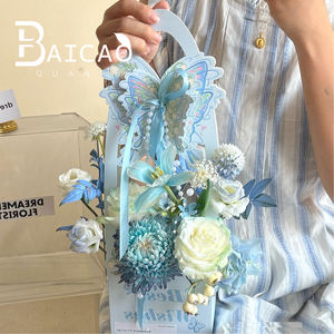 Caja de Flores Portátil con Diseño de Mariposa, Directo de Fábrica, Caja de Embalaje de Papel para Arreglos Florales, Suministros de Manualidades Florales para Floristas - Product Image 3