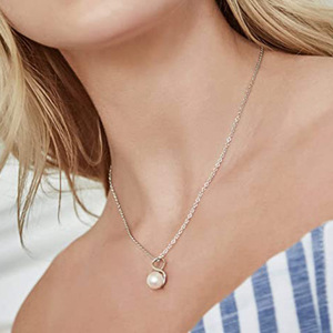 Collar con Colgante de Perlas en Forma de Ocho Geométrico para Mujer, Elegante Cadena para Clavícula, Joyería de Moda para Bodas y Fiestas - Product Image 3
