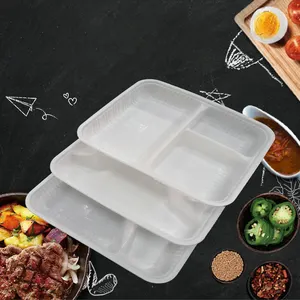 Compartimento personalizado de 3/4/5, recipientes de alimentos para restaurantes, biodegradáveis, descartáveis, bento, caixa de almoço para refeição rápida