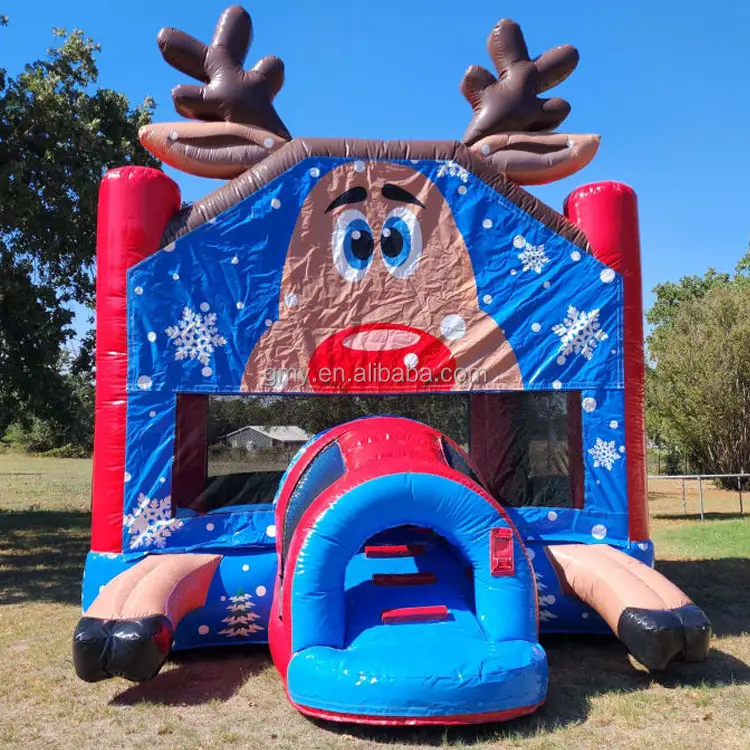 Giáng sinh Moose Bouncer Inflatable nhảy lâu đài mặt trăng thư bị trả lại bên thuê thiết bị bouncy lâu đài cho trẻ em