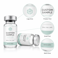 Étiquettes personnalisées en BOPP pour peptides, autocollants imperméables pour flacons, pour petits flacons, emballage d'échantillons cosmétiques, service d'impression OEM