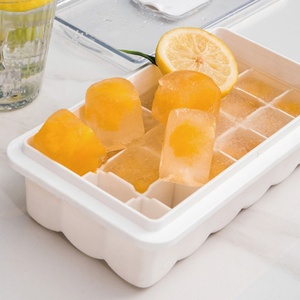 Ice Cube Tray With Lid Ice Trays for Freezer Bin <b>Plastic</b> BPA-Free Ice Cube Molds Custom Mold Silicone for Jelly - Product Image 2