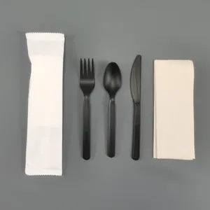 CPLA Biodegradable Disposable Flatware Packs Spoon Fork And Knife Kit PLA Cutlery Set