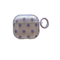 Airpods 1 2 3 4 Gen Ins Gaya Korea Warna Transparan Polka Dot TPU Embossed untuk Airpodd Pro2/Pro3 4 Soft Protective Cover