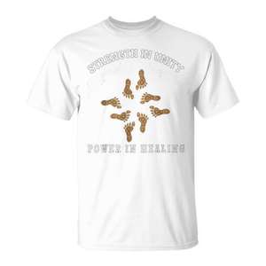 T-shirt promotionnel unisexe pour adulte, col rond, manches courtes, motif Koru Fern indigène : Force dans l'unité, puissance dans la guérison - Product Image 1