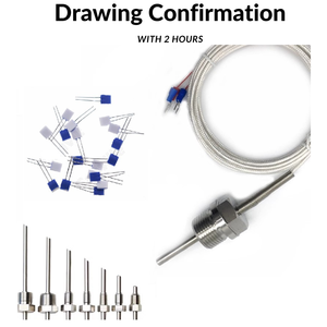 NPTコネクタ4ワイヤプローブ4.0mm Dia X 50 mm長さ4ワイヤ<span class=keywords><strong>PT100</strong></span> <span class=keywords><strong>RTD</strong></span>センサー - Product Image 6