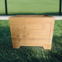 Ataúd Conmemorativo de Madera para Mascotas, Grabado Personalizado, Ataúd de Madera Sólida para Mascotas con Marco para Foto
