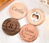 Décapsuleur en bois magnétique avec logo personnalisé Décapsuleur pour boisson cannette ronde à graver fête de mariage avec logo