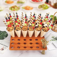 Ensemble de présentoirs coniques en bois personnalisés pour apéritifs, plateau de service pour buffet, support pour frites et desserts
