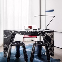 Meubles de bureau en marbre noir Calacatta Viola de haute qualité, moderne, en pierre naturelle de travertin, OEM ODM