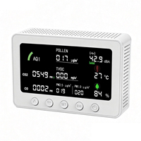 GZAIR PT02-Plus-A Moniteur de qualité de l'air intelligent WiFi 10-en-1 Détecteur de pollution intérieure CO2 CO PM2.5 PM1.0 TVOC Pollen Bruit AQI