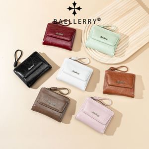 กระเป๋าสตางค์สั้นผู้หญิง Baelerry สีแดง หนัง PU เคลือบแว็กซ์ ซิปใส่เหรียญ ช่องใส่บัตรหลายช่อง ใช้ได้ทุกวัน - Product Image 2