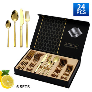 Juego de Cubiertos de Acero Inoxidable Pei Jiale, 24 Piezas, 6 Servicios, Juego de Regalo para Comedor Occidental, Cuchillo, Tenedor y Cuchara Duraderos - Product Image 5