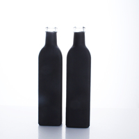 Bouteille d'huile d'olive en verre noir mat et bouteille d'emballage de vinaigre d'huile de cuisson Vente en gros