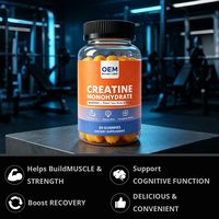 Gummies de créatine monohydrate OEM d'usine 5000mg, logo personnalisé, nutrition sportive, soutien musculaire, supplément pour adultes après l'entraînement