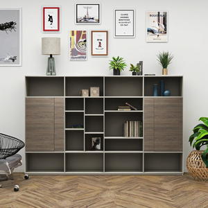 Bibliothèque en bois massif moderne et écologique, portes personnalisables, mini bibliothèque pour rangement mural, salon, hôpital, maison - Product Image 4