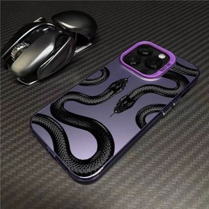 Custodia IMD occhio di serpente lungo nero per <span class=keywords><strong>iPhone</strong></span> <span class=keywords><strong>11</strong></span> casi <span class=keywords><strong>iPhone</strong></span> 16 Pro Max 12 13 15 15Pro estetica custodia del telefono <span class=keywords><strong>Cover</strong></span> Funda - Product Image 2