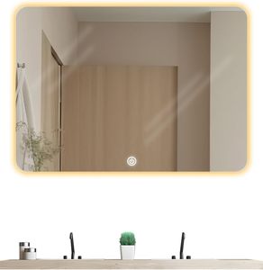 Espejo de Baño LED Inteligente Rectangular Moderno con Esquinas Redondeadas, Retroiluminado, Antivaho, para Proyectos Hoteleros - Product Image 2