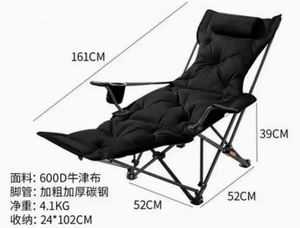 Silla Plegable para Exteriores, Portátil, para Camping, Pesca, Picnic, Playa, con Reposapiés Ajustable, para Sentarse y Recostarse - Product Image 2