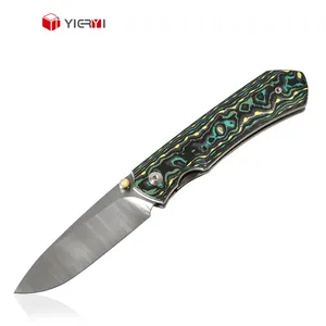 New Arrival Handmade Outdoor Hunting Camping Survival Titanium Handle Edc Tactical M390 Steel Blade Folding Pocket Knife