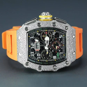 Montre élégante en diamant moissanite, cristal brillant intégré, montre élégante, bracelet confortable, durable, en provenance d'Inde - Product Image 1