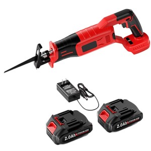 Sierra Recíproca Inalámbrica con Batería de Litio de 2.0Ah, Profundidad de Corte de 150mm, para Cortar Madera en Exteriores y Proyectos de Bricolaje - Product Image 1