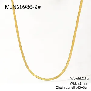 Waterproof PVD 18K Gold Plated Stainless Steel Cross Snake Bone Twist Box Chains Choker Chain Necklaces For Jewelry Making
