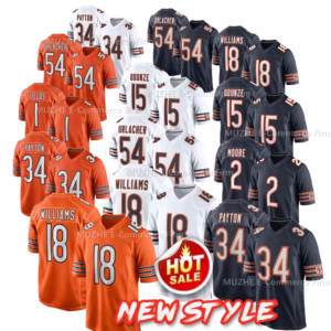 Maglia da Football americano ricamata nuova stagione #18 Williams #34Payton # 2moore #15 maglie da calcio cucite Odunze - Product Image 1
