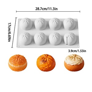 Nouveau moule en silicone en forme d'orange, mini outil de cuisson pour gâteaux, mousses et pains, qualité alimentaire, antiadhésif, facile à démouler, réutilisable, pour projets DIY et créations en plâtre M - Product Image 5