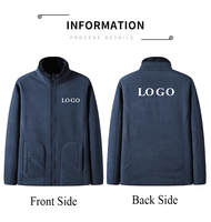 Manteau solide à col montant en polaire de velours réversible pour hommes, avec fermeture éclair, veste d'extérieur d'hiver, veste polaire personnalisée