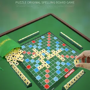 Nieuwe Leren Engels Woord Intelligente Plastic Scrabbles Board Game Pop Spelling Woordenschat Game Educatief Speelgoed Voor Kinderen