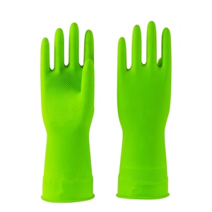 Gants en caoutchouc doublés de <span class=keywords><strong>coton</strong></span> de haute qualité 50g nettoyage de cuisine gants de <span class=keywords><strong>ménage</strong></span> sans latex - Product Image 1