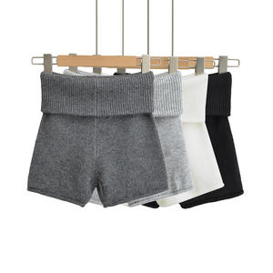 2025 nuovi <span class=keywords><strong>pantaloncini</strong></span> in maglia tinta unita elasticizzati in stile dolce elegante, pantaloni versatili di quattro stagioni a tre quarti abbinati a una ragazza piccante - Product Image 1