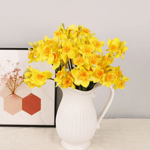 Yapay çiçek nersus 2 dalları el yaprakları ile bağlı, ev yemek masası çiçek düzenleme dekorasyon nerdiçiçek - Product Image 3