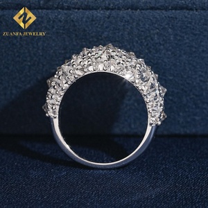 Bague ZUANFA JEWELRY ovale entièrement pavée de diamants de laboratoire, style hip-hop, pour homme - Product Image 3