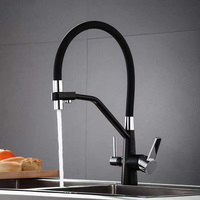 Robinet de cuisine 3 voies en laiton galvanisé avec poignée double et caoutchouc, pour eau potable, personnalisable avec images et vidéo