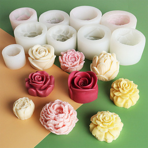 Lotus sugar resin sapone fondente camelia flower antiaderente cake bakery 3d silicone bud Rose Candle stampi per Rose - Product Image 2