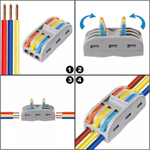 コンパクトレバーナットワイヤー導体クイックターミナルブロックspl-2 2回路インラインスプライスコネクタープッシュワイヤーコネクター